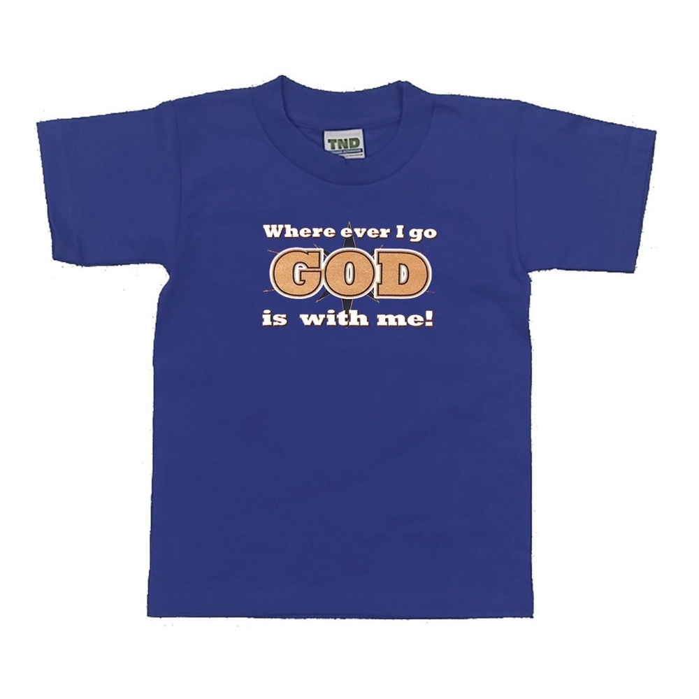 Kids T-shirt ”God is with me wherever I go”